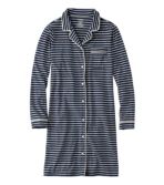 Women's Super-Soft Shrink-Free Button-Front Nightgown, Stripe