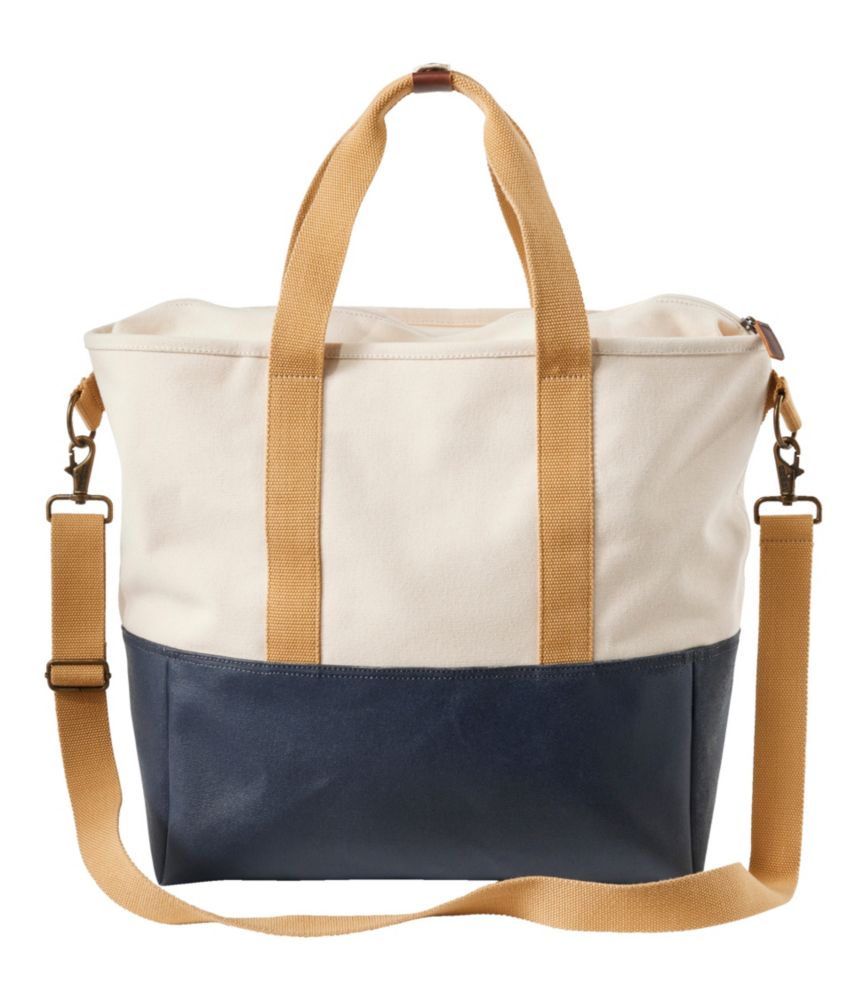 L.L.Bean Nor'easter Tote Bag, Regular, Classic Navy/Cream/Canyon Khaki, small image number 2