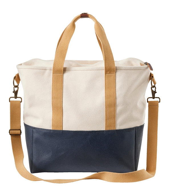 L.L.Bean Nor'Easter Tote Bag, Classic Navy/Cream/Canyon Khaki, largeimage number 1