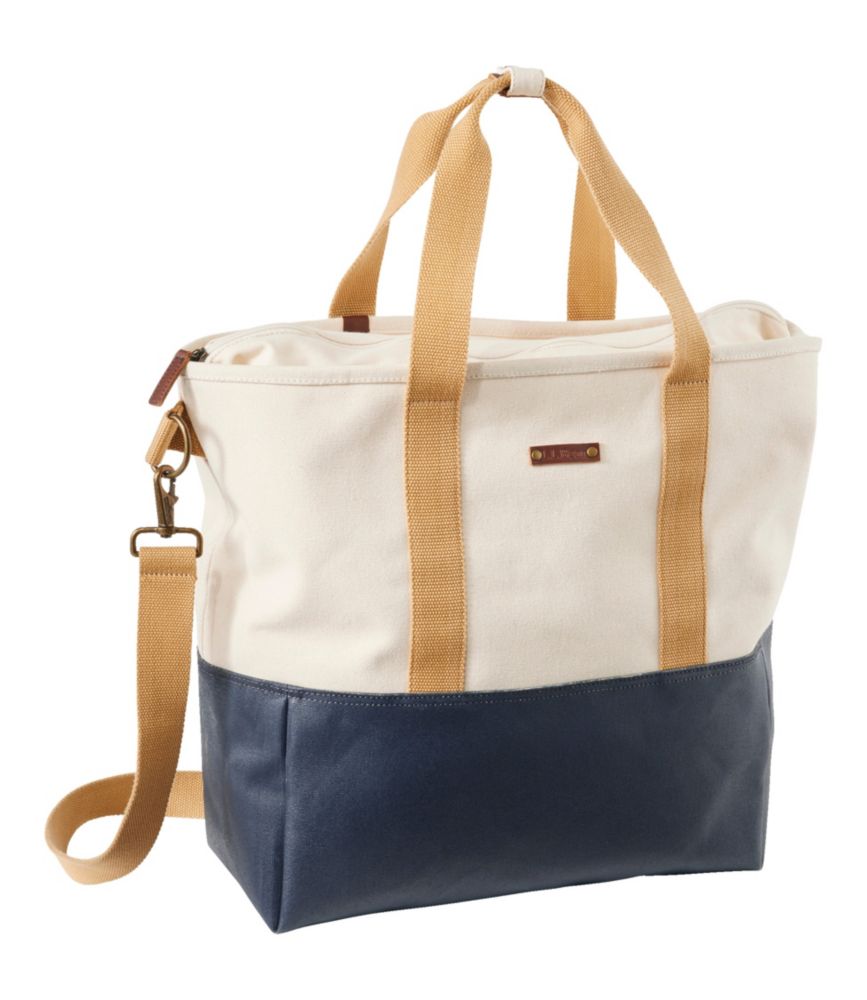 L.L.Bean Nor'easter Tote Bag, Regular, Classic Navy/Cream/Canyon Khaki, small image number 1