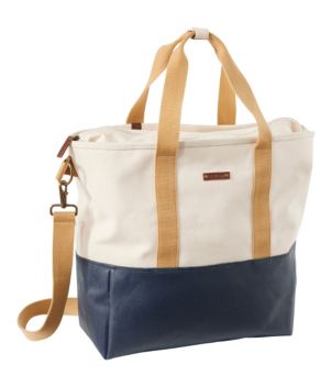 Leather-Handle Katahdin Boat and Tote Blue/Natural Large, Canvas Canvas/Leather | L.L.Bean