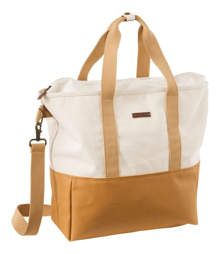 L.L.Bean Nor'easter Tote Bag, Regular, Dark Bronze/Cream/Canyon Khaki, small image number 1
