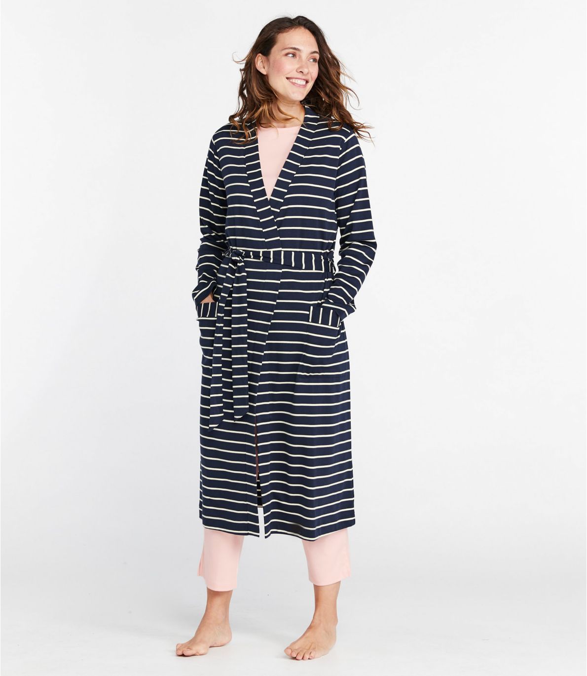 Women's Supima Robe, Stripe at L.L. Bean