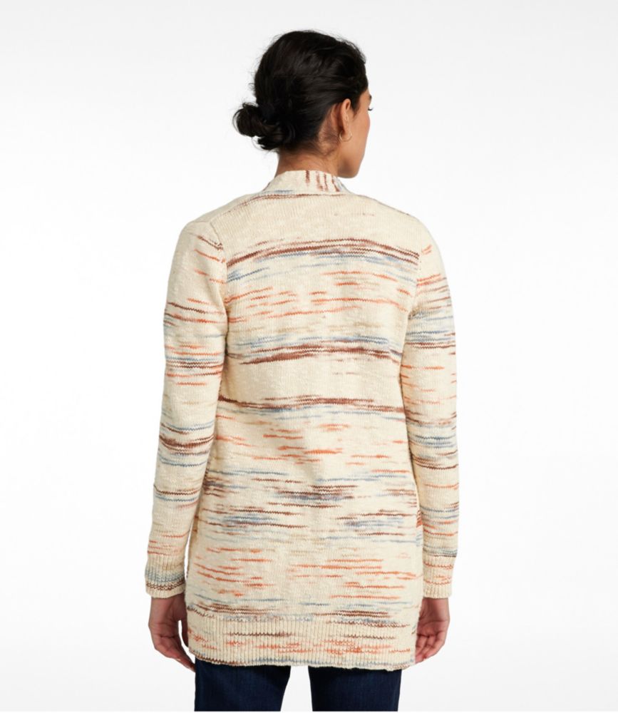 Women's Cotton Ragg Sweater, Open Cardigan Space-Dye, Multi Space Dye, small image number 3