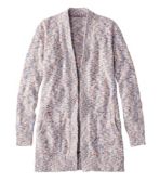 Women's Cotton Ragg Sweater, Open Cardigan Space-Dye