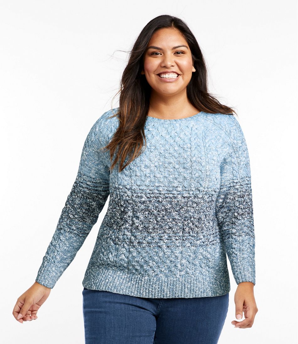 Women's Cotton Ragg Sweater, Crewneck Space-Dye