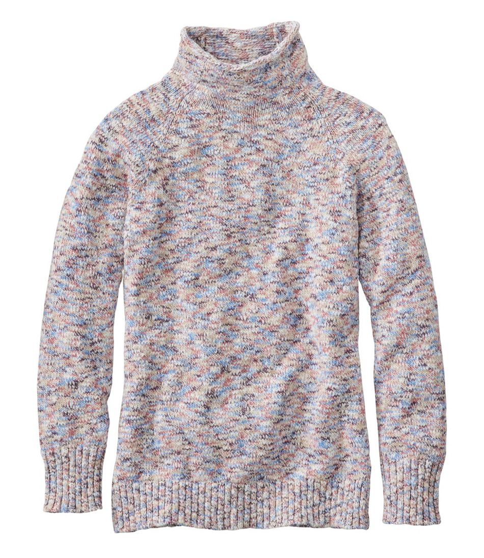 Women's Cotton Ragg Sweater, Funnelneck Pullover Space-Dye | Sweaters ...