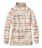 Women's Cotton Ragg Sweater, Funnelneck Pullover Space-Dye