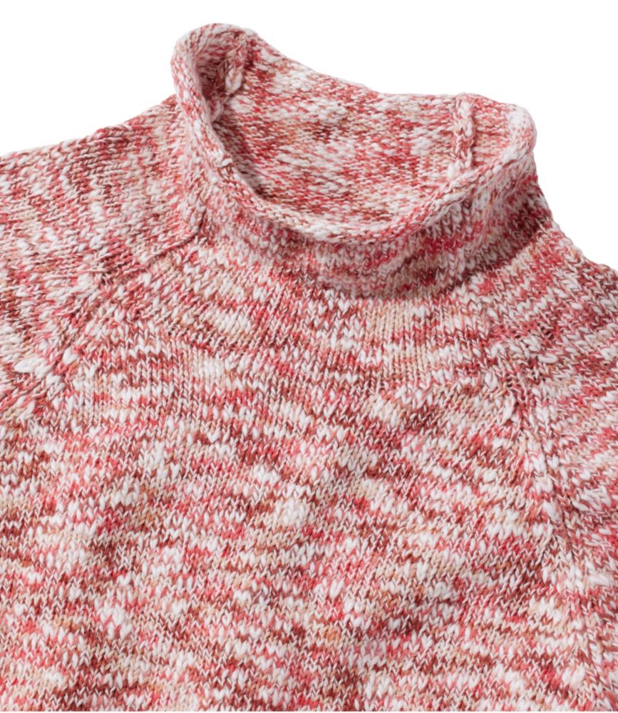 Women's Cotton Ragg Sweater, Funnelneck Pullover Space-Dye