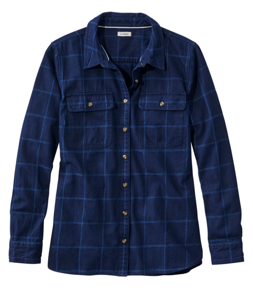 Women's L.L. Bean Heritage Washed Denim Shirt, LongSleeve Window Pane