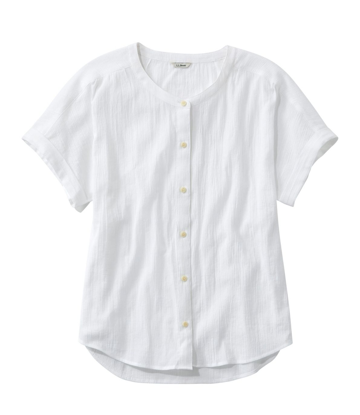 Women's Soft Organic Cotton Crinkle Shirt, Short Sleeve