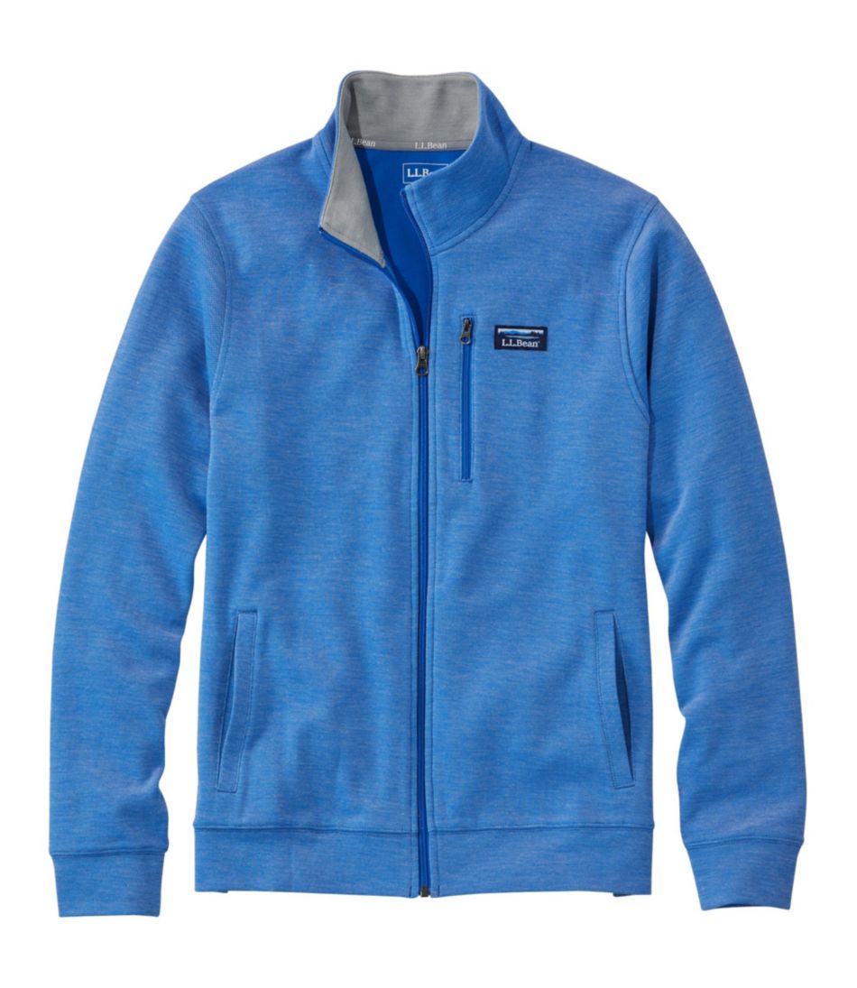 Men's Comfort Stretch Piqué Shirt, Full-Zip | Sweatshirts & Fleece at L ...