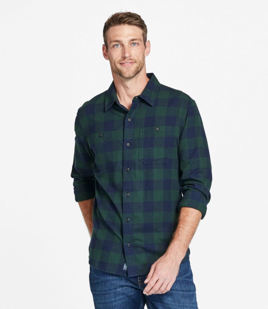 Men's Wicked Soft Flannel Shirt, Slightly Fitted Untucked Fit, Marine Blue, small image number 2