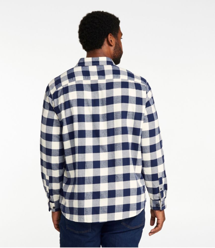 Men's Wicked Soft Flannel Shirt, Slightly Fitted Untucked Fit, Marine Blue, small image number 5