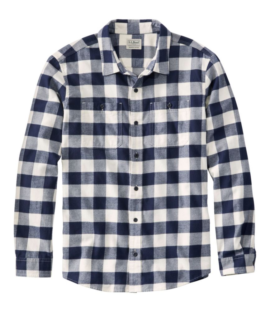 slim plaid stretch flannel shirt