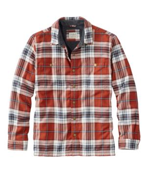 Men's Fleece-Lined Flannel Shirt, Snap Front, Slightly Fitted