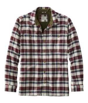 Men's Fleece-Lined Flannel Shirt, Snap Front, Slightly Fitted