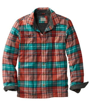 Men's Fleece-Lined Flannel Shirt, Snap Front, Slightly Fitted