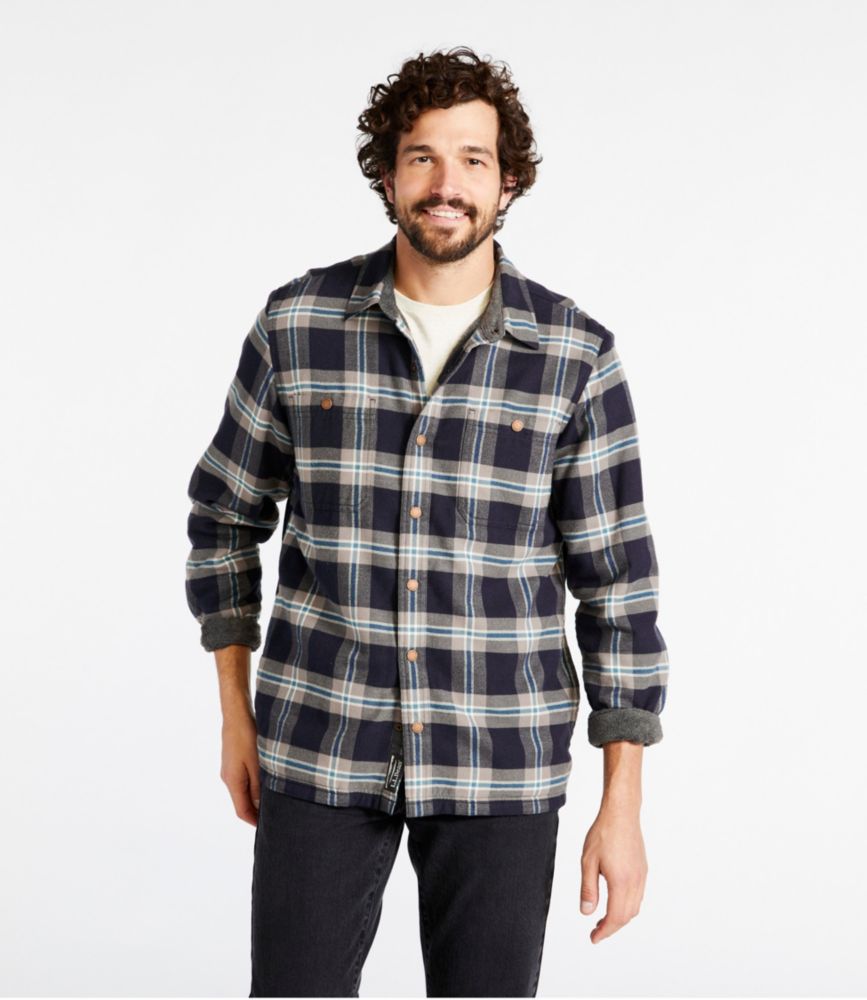 Men's Fleece-Lined Flannel Shirt, Snap Front, Slightly Fitted Best purchase!