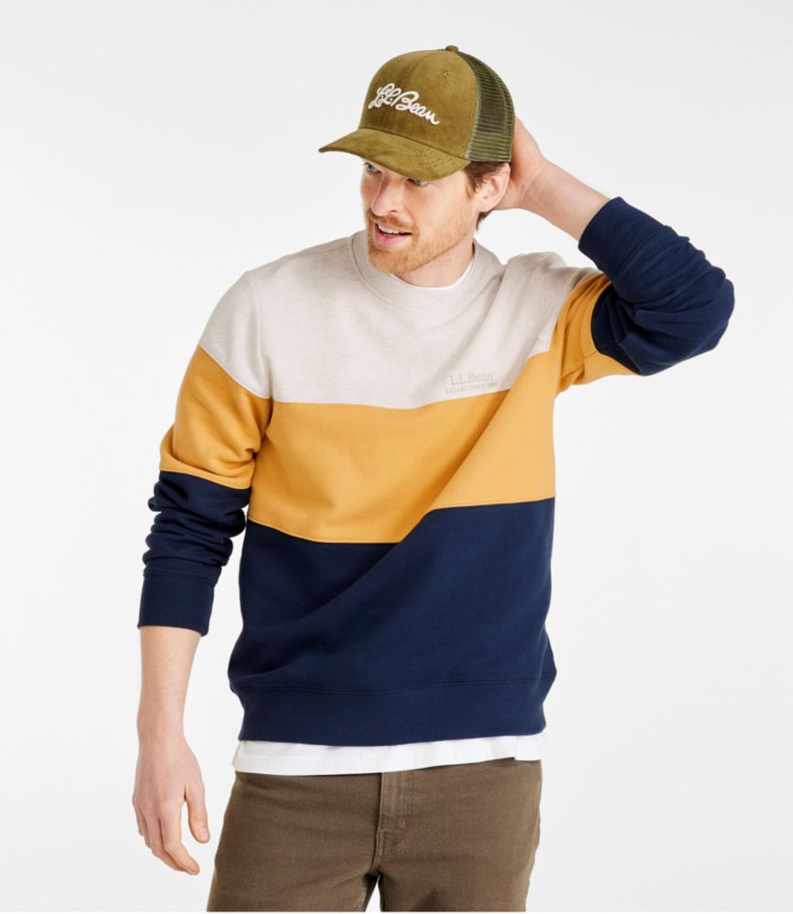 Men's L.L.Bean 1912 Sweatshirt, Crewneck, Colorblock, Silver Birch Heather/Gray Heather, small image number 2