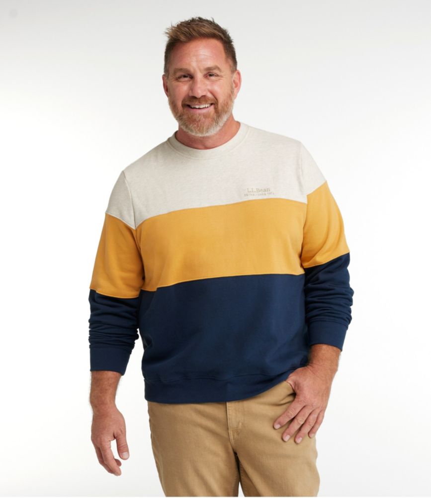 Men's L.L.Bean 1912 Sweatshirt, Crewneck, Colorblock, Gray Heather/Black, small image number 4