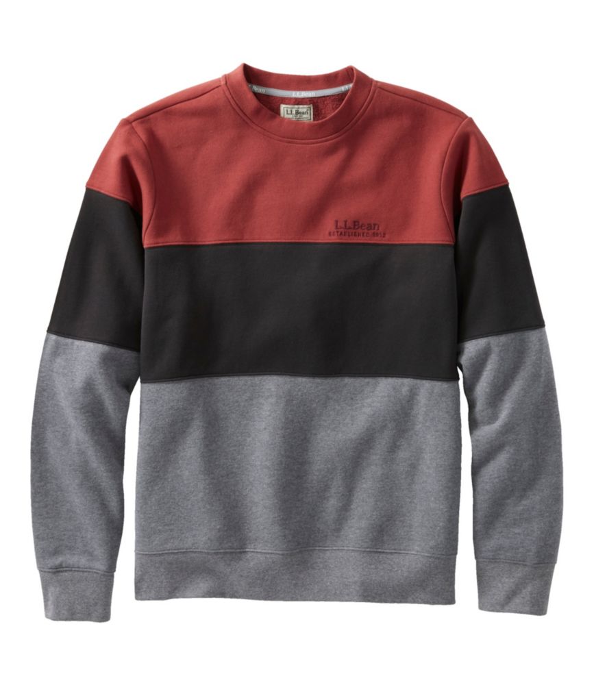 Men's L.L.Bean 1912 Sweatshirt, Crewneck, Colorblock, Gray Heather/Black, small image number 1