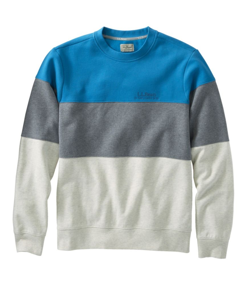 Men's L.L.Bean 1912 Sweatshirt, Crewneck, Colorblock, Silver Birch Heather/Gray Heather, small image number 1