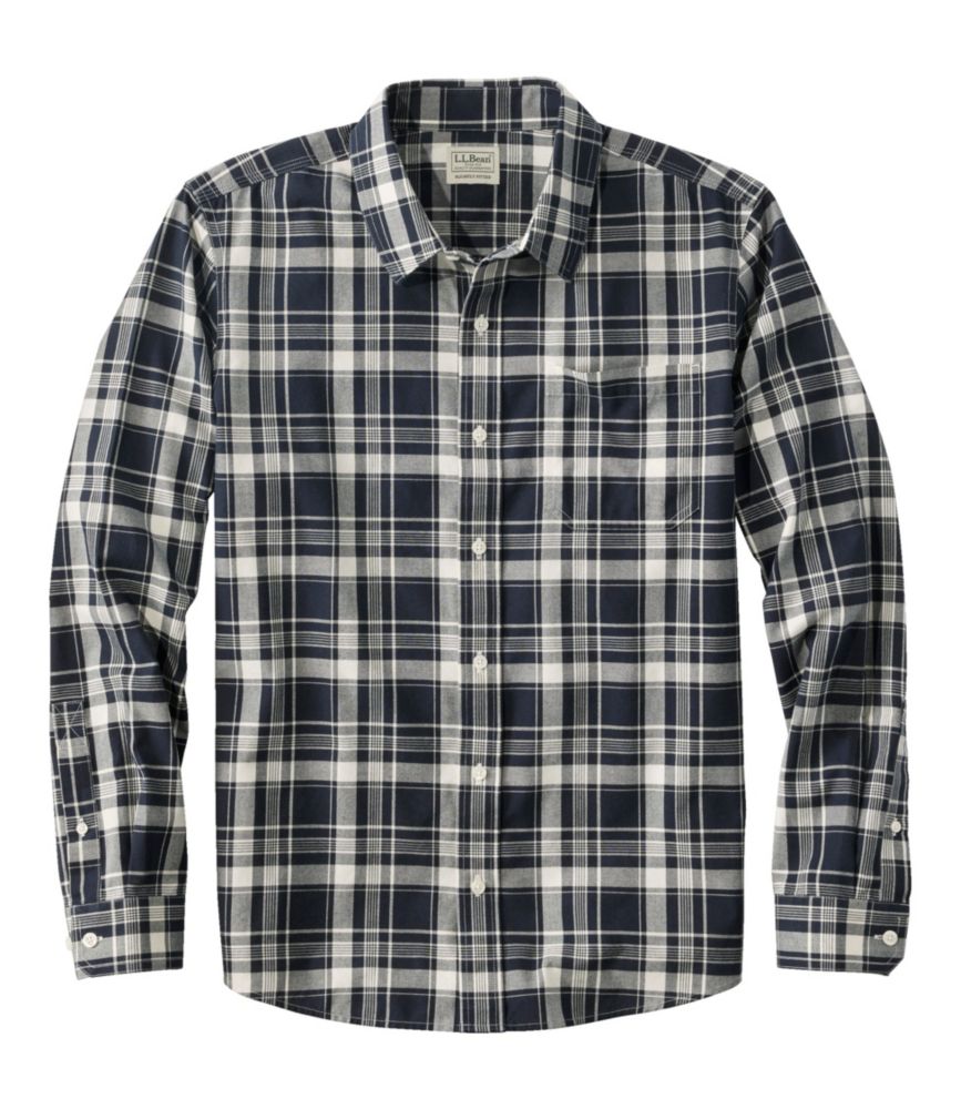 Men's Wrinkle-Free Ultrasoft Brushed Cotton Shirt, Long-Sleeve, Slightly Fitted Untucked Fit