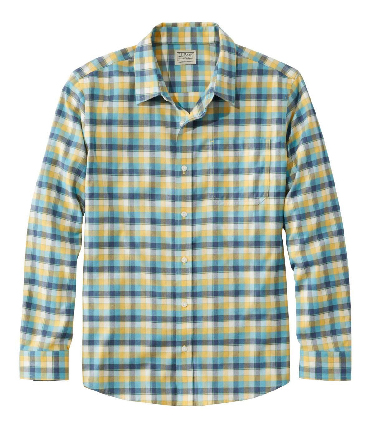 Men's Wrinkle-Free Ultrasoft Brushed Cotton Shirt, Long-Sleeve, Slightly Fitted Untucked Fit