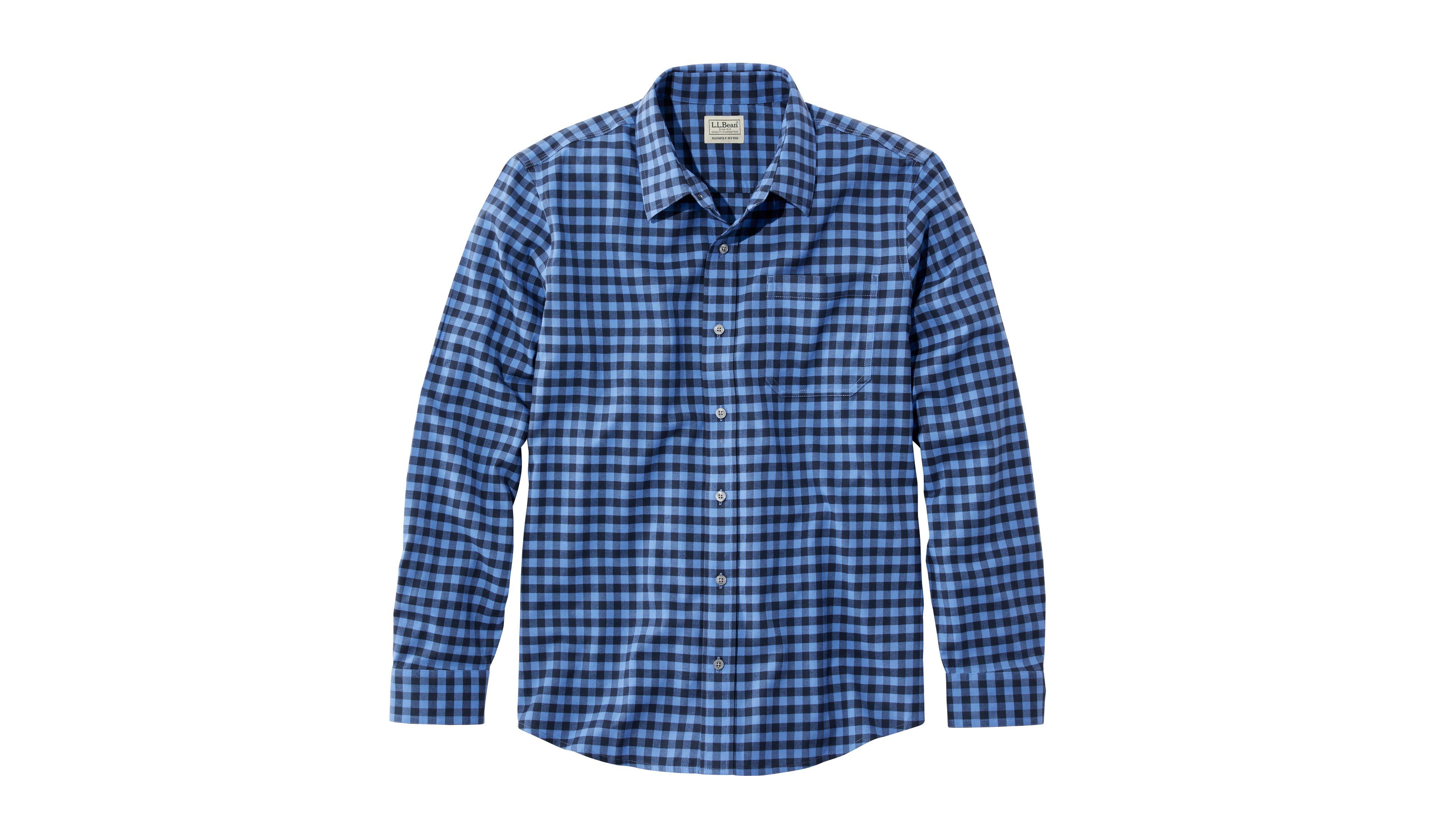 Men's Wrinkle-Free Ultrasoft Brushed Cotton Shirt, Long-Sleeve, Slightly Fitted Untucked Fit