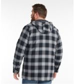 Men's Fleece-Lined Flannel Shirt, Hooded Snap Front, Slightly Fitted