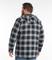 Men s Fleece Lined Flannel Shirt Hooded Snap Front Slightly Fitted Casual Button Down Shirts at L.L.Bean