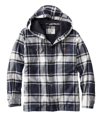 Black flannel discount jacket with hood