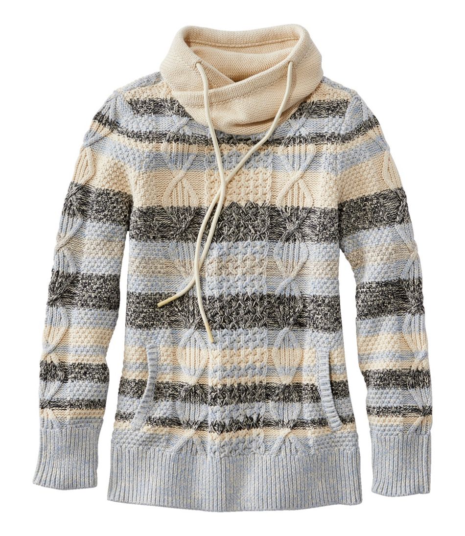 Women's Signature Cotton Funnelneck Sweater, Stripe | Sweaters at L.L.Bean