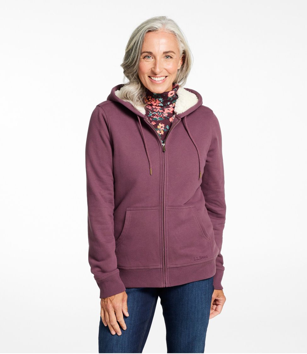 Sherpa zip 2025 hoodie women's