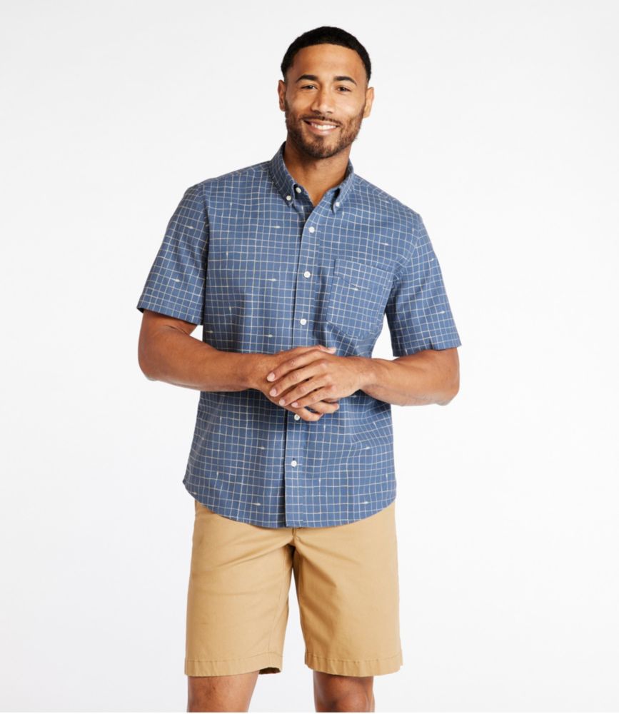 Men's Comfort Stretch Oxford, Slightly Fitted Untucked Fit, Short