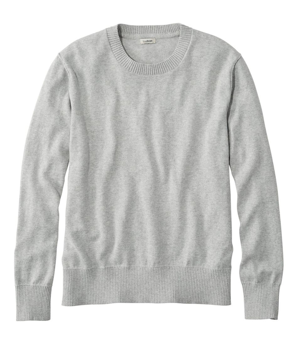 Women's Cotton/Cashmere Sweater, Crewneck Sea Salt Medium | L.L.Bean