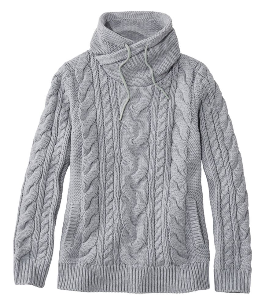 Women's Double L&reg; Mixed-Cable Sweater, Funnelneck