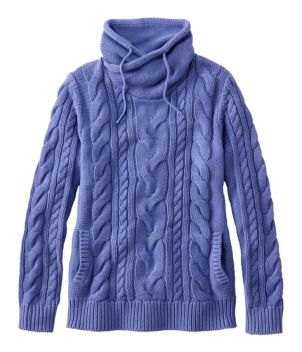 Women's Double L® Mixed-Cable Sweater, Funnelneck