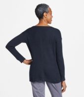 Women's Cotton Shaker Stitch Sweater, V-Neck