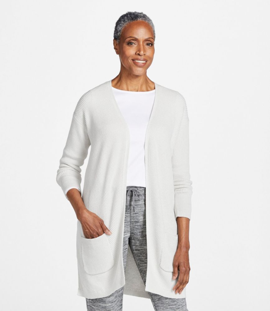 Women's Cotton Shaker-Stitch Sweater, Open Long Cardigan | Sweaters at  L.L.Bean