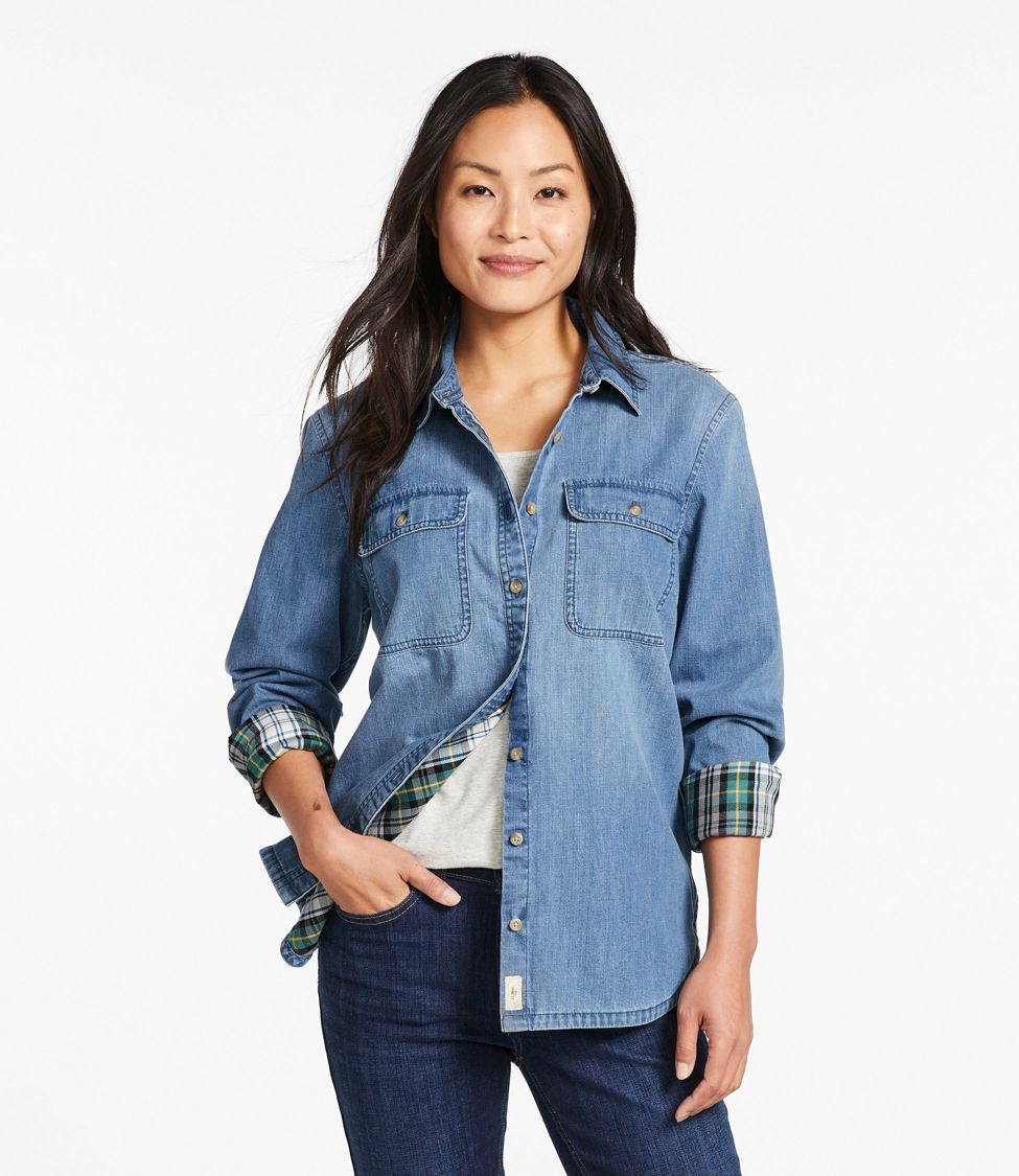 Women's L.L. Bean Heritage Washed Denim Shirt, Lined at L.L. Bean