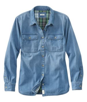 Women's L.L. Bean Heritage Washed Denim Shirt, Lined