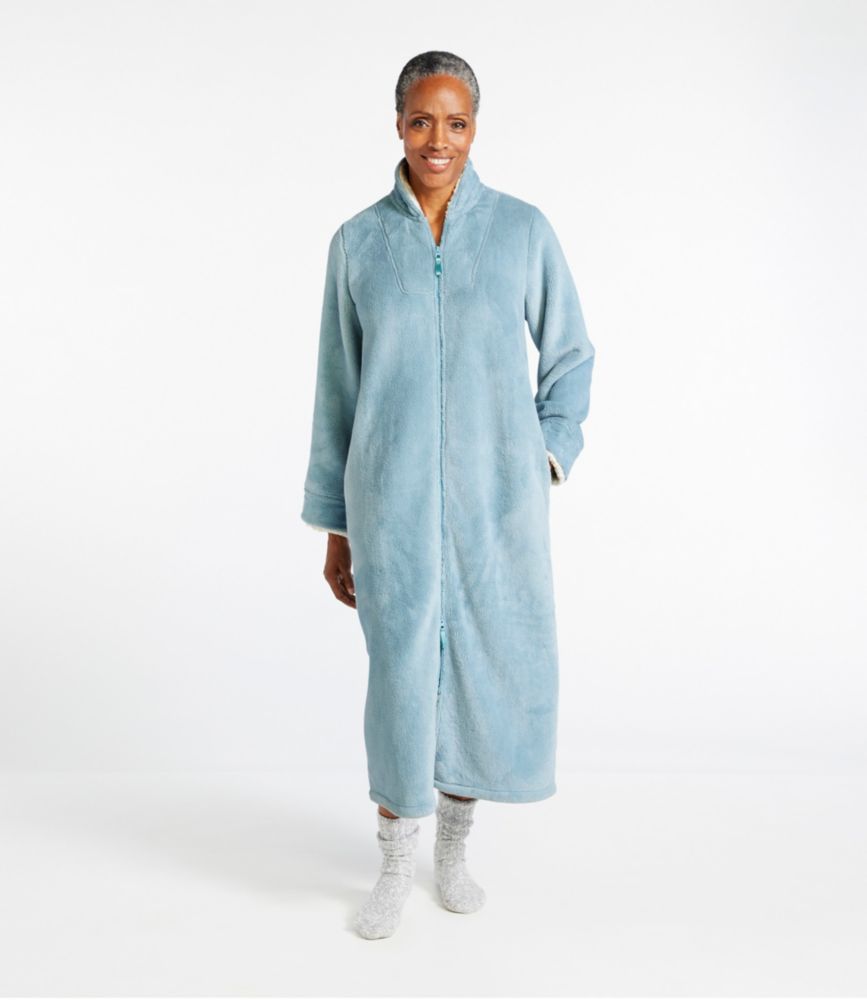 Women's Wicked Plush Robe, Full-Zip, Baltic Blue Plaid, small image number 2