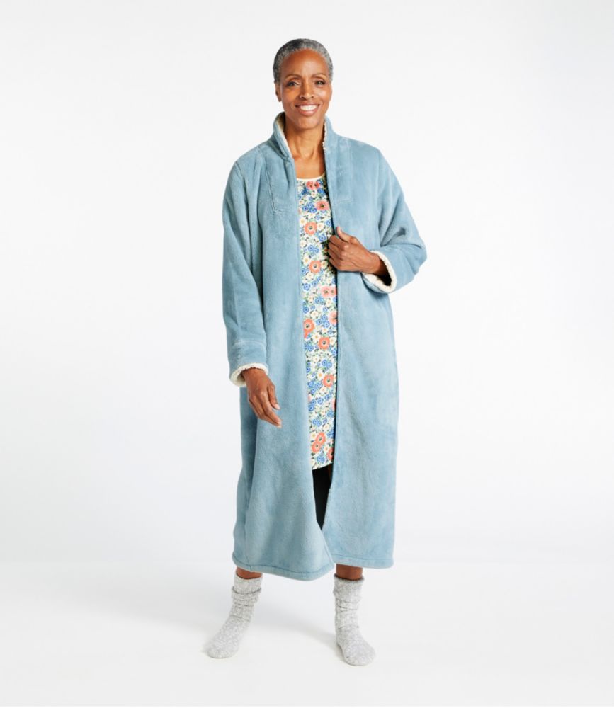 Women's Wicked Plush Robe, Full-Zip, Baltic Blue Plaid, small image number 4