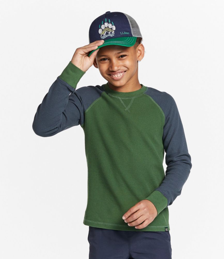 Kids' Unshrinkable Mini-Waffle Shirt, Long-Sleeve, , small image number 2