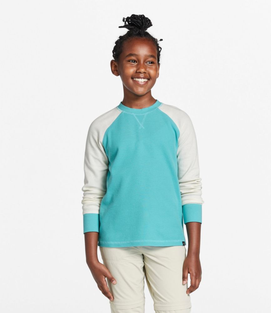 Kids' Unshrinkable Mini-Waffle Shirt, Long-Sleeve, , small image number 3