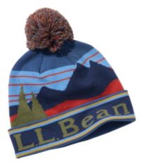 L.L Bean Katahdin Pom Beanie Raw Indigo Script Logo, New Unisex Adults main image 3