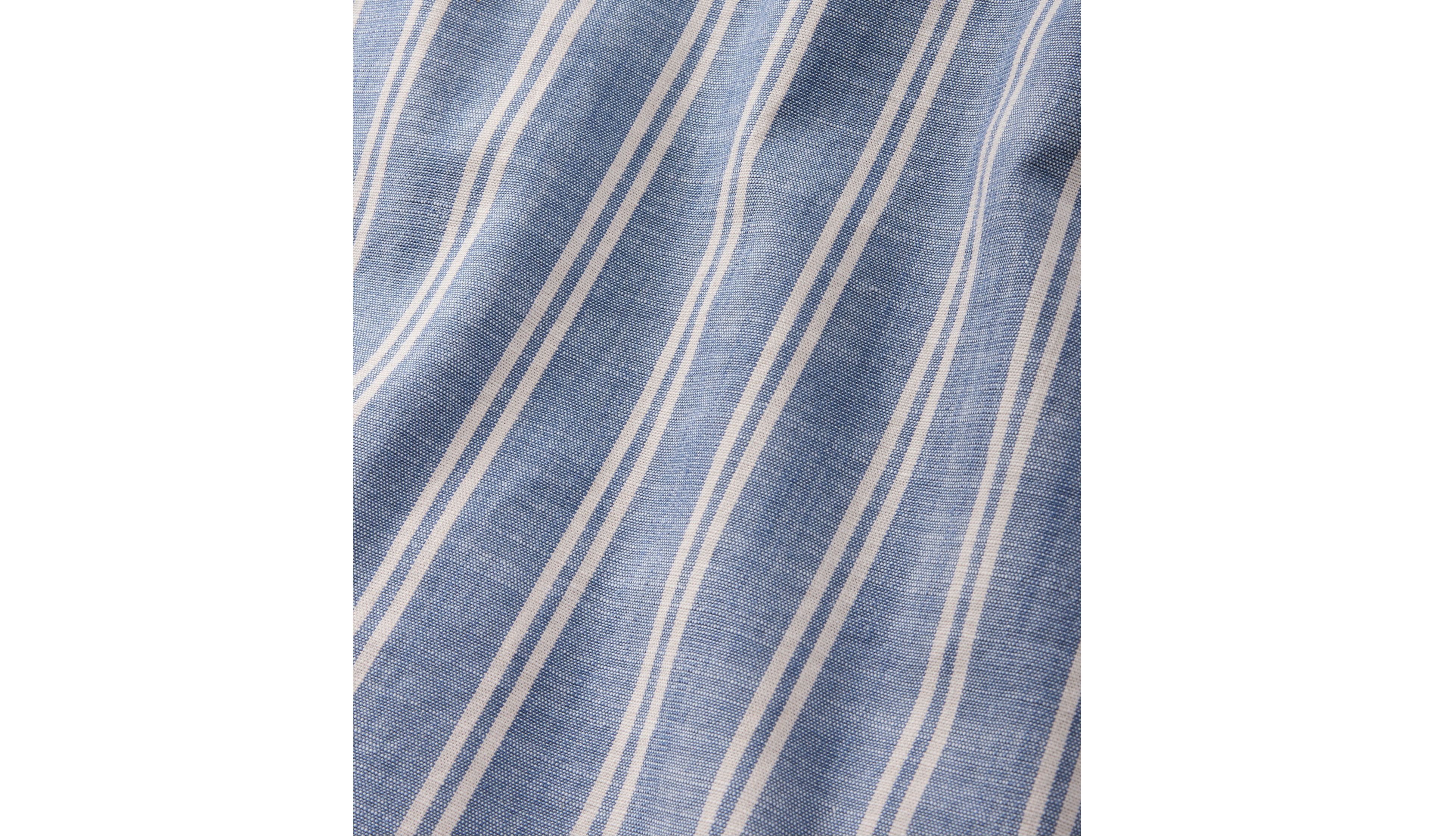 Men's Comfort Stretch Chambray Shirt, Traditional Untucked Fit, Short-Sleeve, Stripe