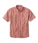 Men's Comfort Stretch Chambray Shirt, Traditional Untucked Fit, Short-Sleeve, Stripe